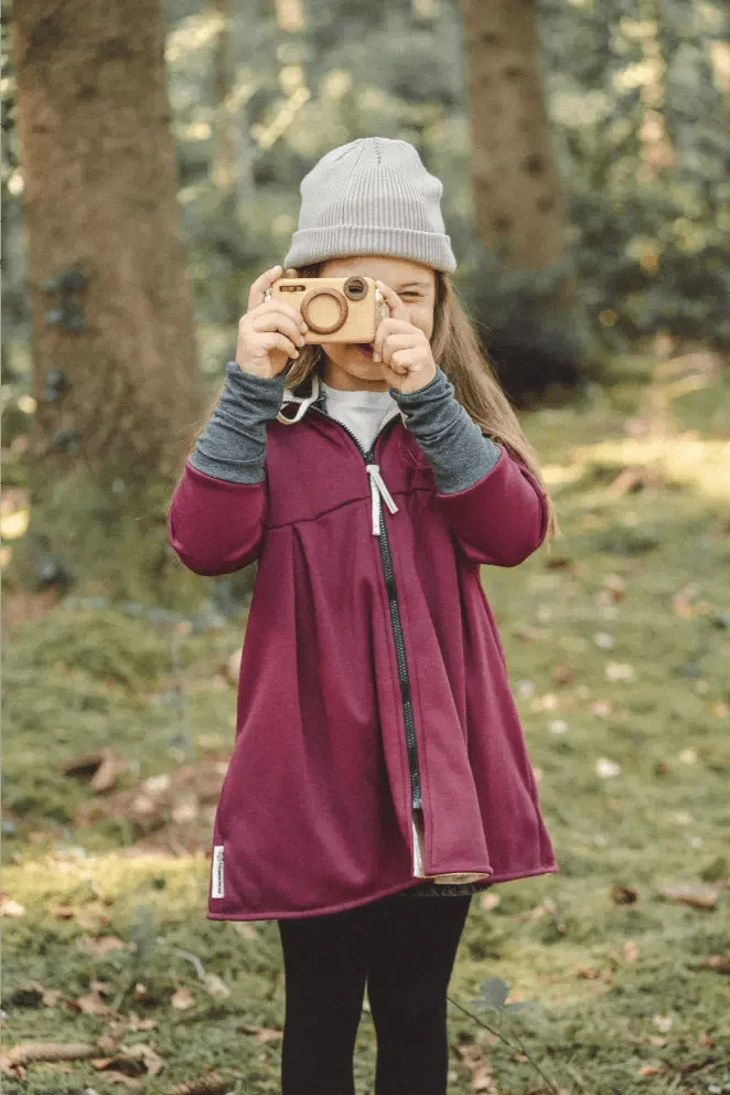 Sweatmantel Kinder Bordeaux mit Einhorn