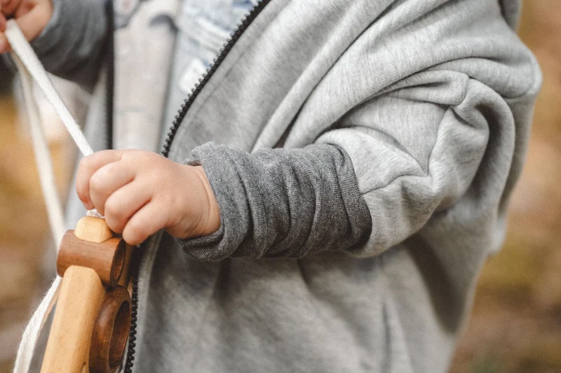 Oversize Sweatjacke Kinder Grau mit Rakete
