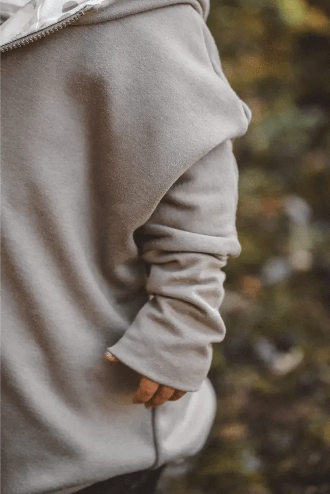 Oversize Sweatjacke Kinder Sand mit Boho