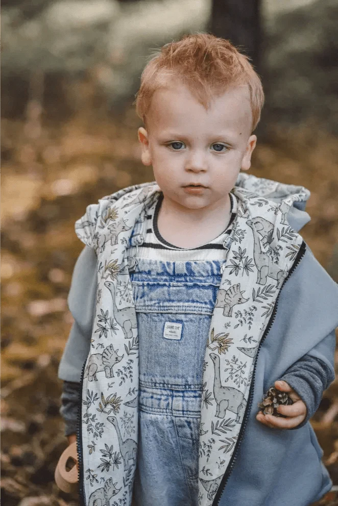Oversize Sweatjacke Kinder Mint Dinoparty