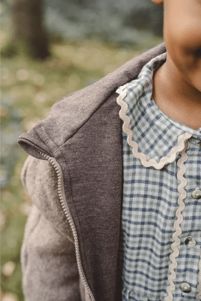 Oversizejacke aus Merino Kinder in Taupe