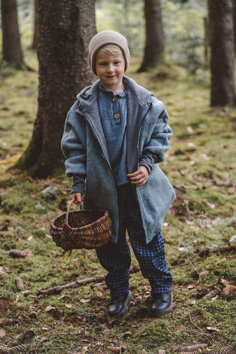 Oversizejacke aus Merino Kinder in Mint
