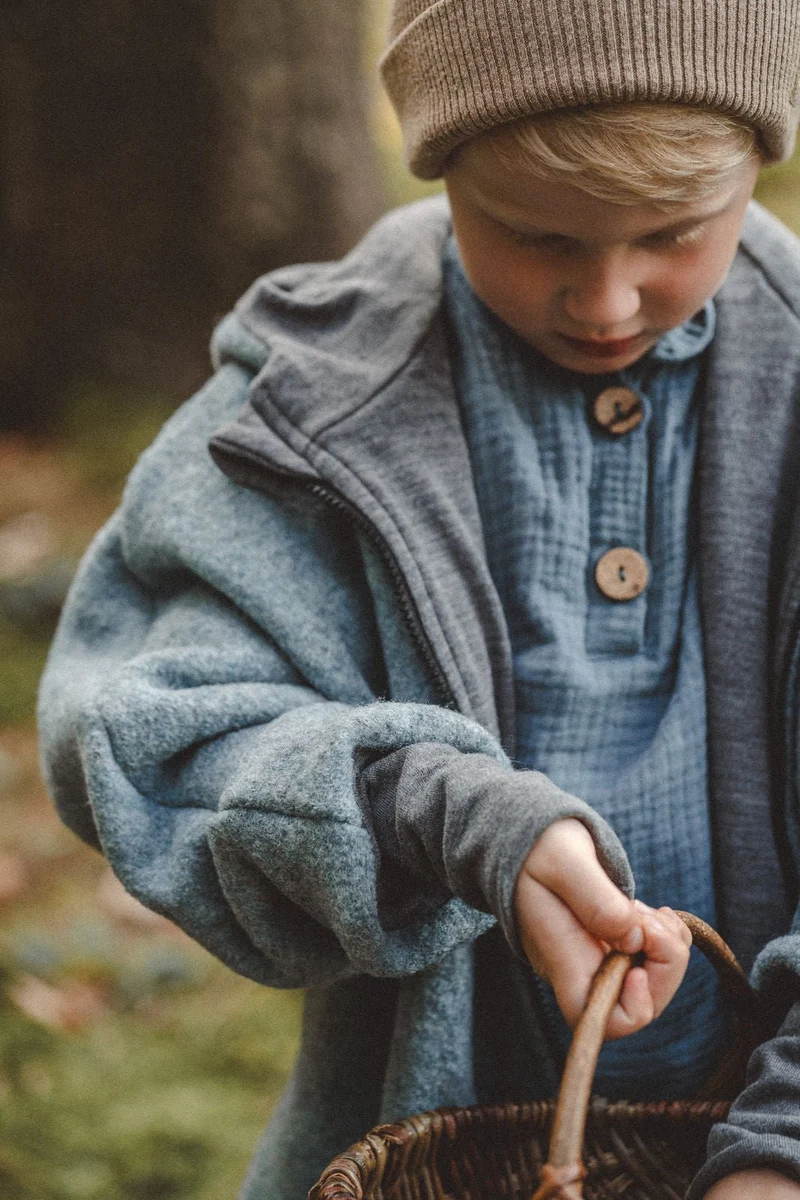 Oversizejacke aus Merino Kinder in Mint