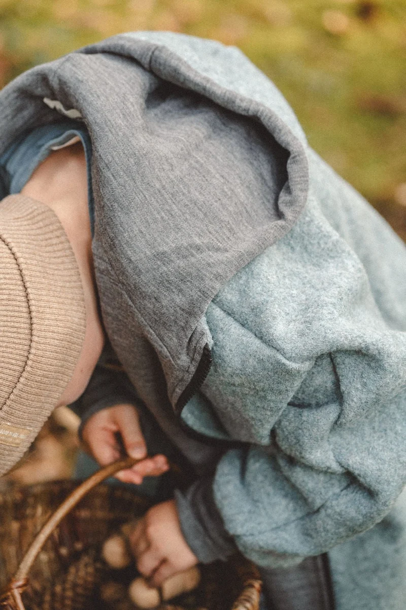 Oversizejacke aus Merino Kinder in Mint
