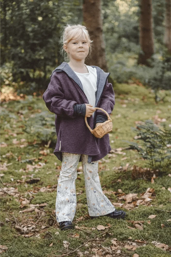Oversizejacke aus Merino Kinder in Mauve
