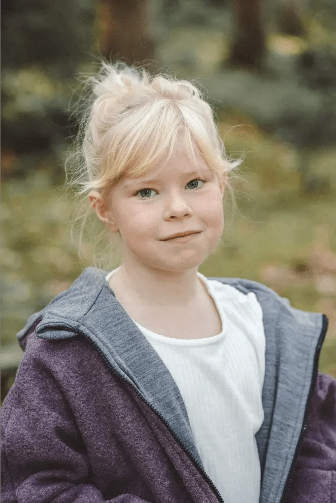 Oversizejacke aus Merino Kinder in Mauve
