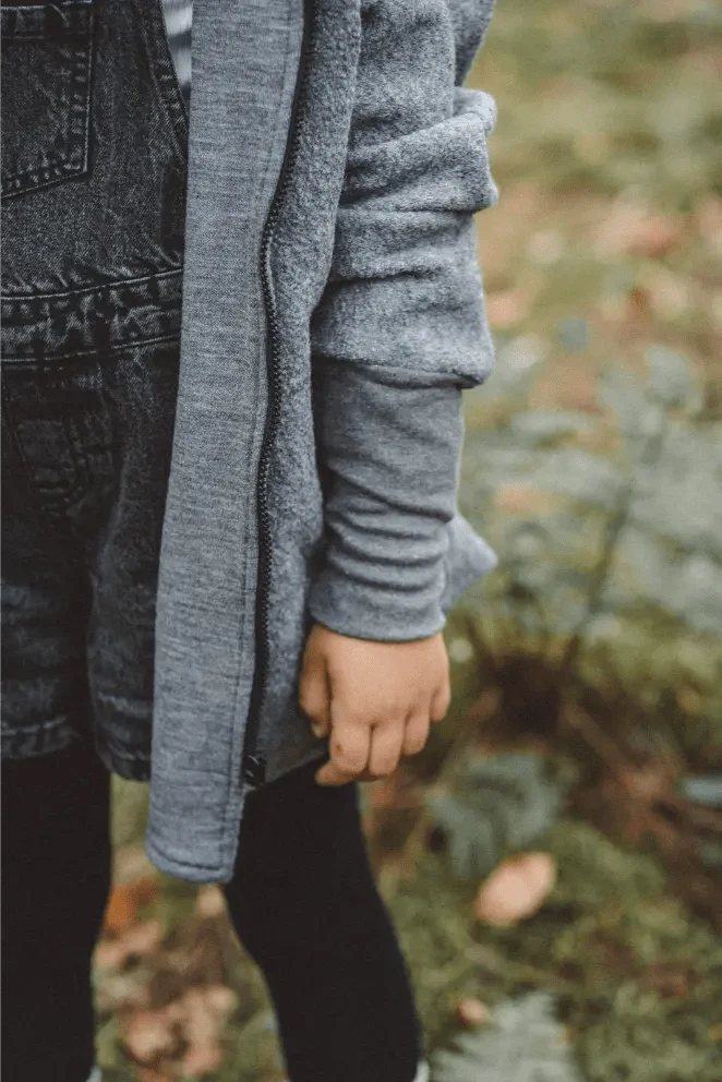Oversizejacke aus Merino Kinder in Grau