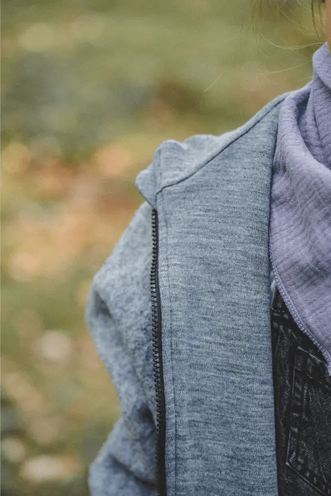 Oversizejacke aus Merino Kinder in Grau
