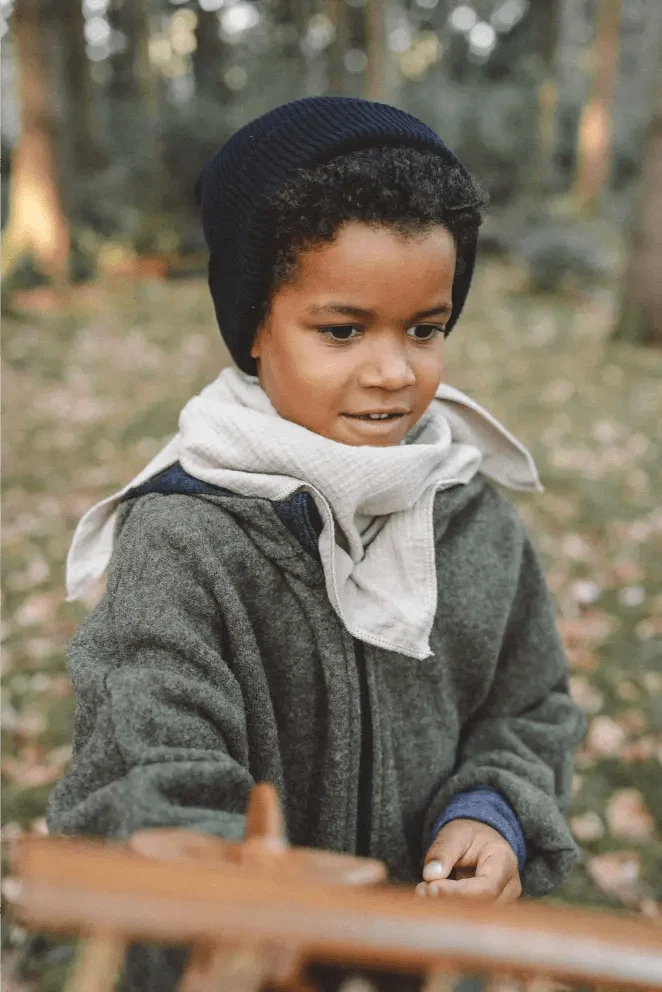 Oversizejacke aus Merino Kinder in Olive