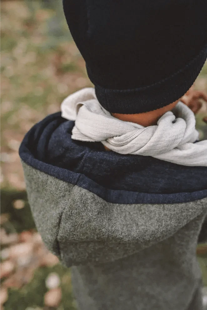 Oversizejacke aus Merino Kinder in Olive