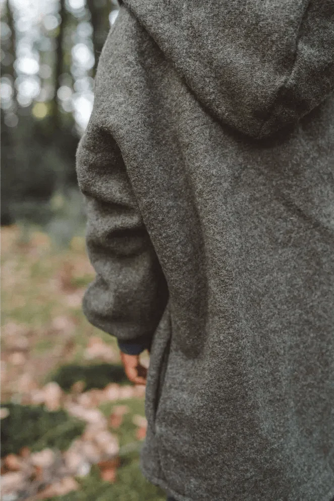 Oversizejacke aus Merino Kinder in Olive