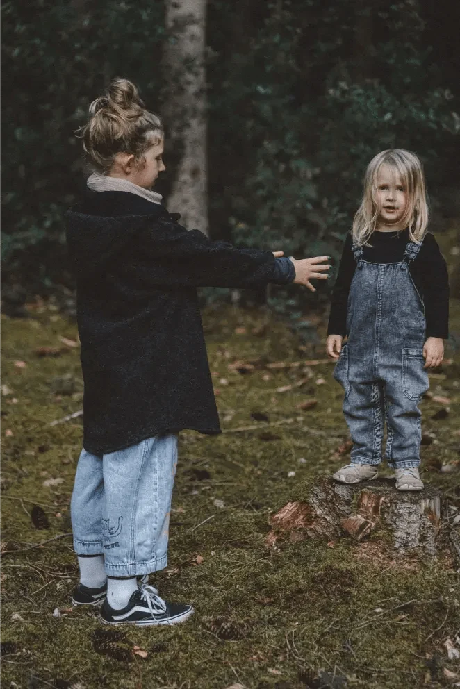 Oversizejacke aus Merino Kinder in Anthrazit