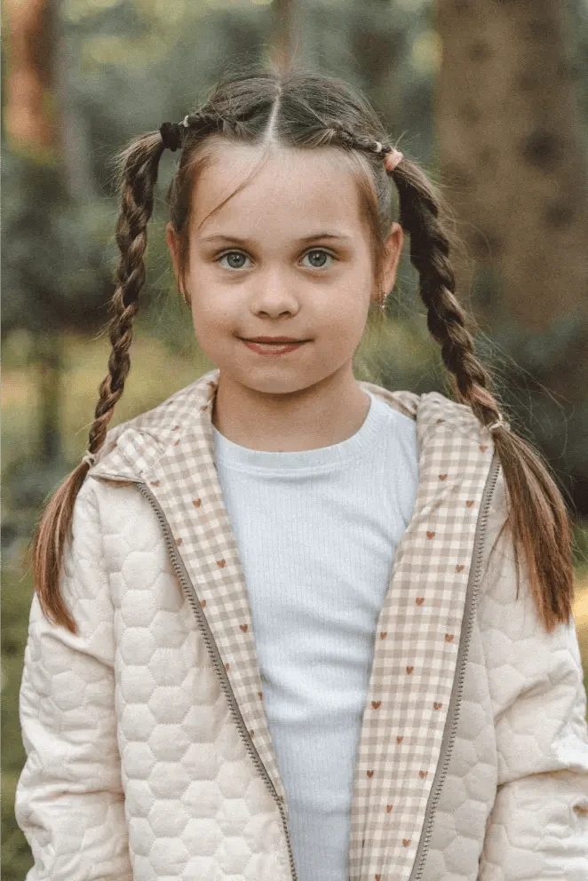 Steppjacke Kinder aus Baumwolle in Sand / Herzen Karo