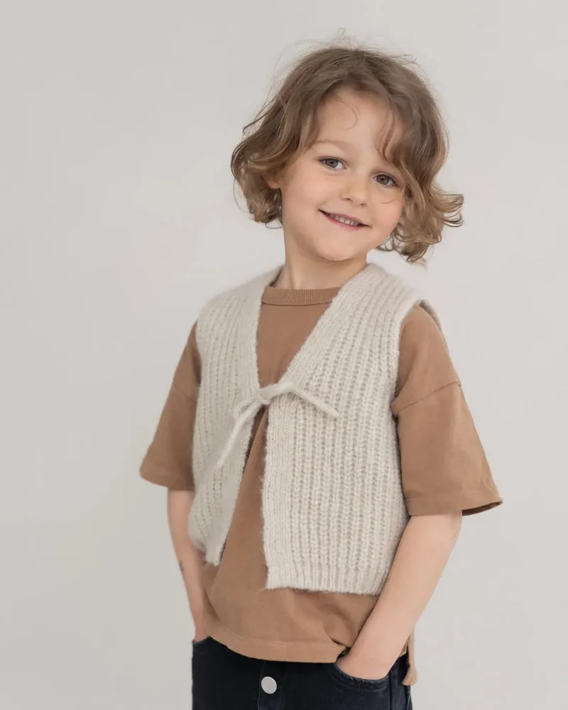 HALFEN Kinder Grobstrick Weste – Alpaka, Merino & Seide (Made in Germany)