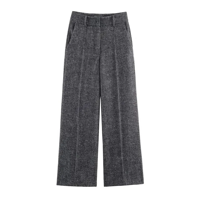 Damen Taillierter Tweed-Blazer mit Teilungsnähten und feiner Wollstruktur Drune