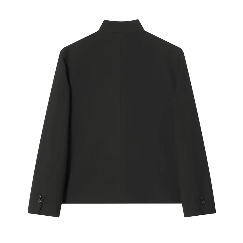 Damen Taillierter Kurzblazer mit Stehkragen und asymmetrischer Knopfleiste Drune