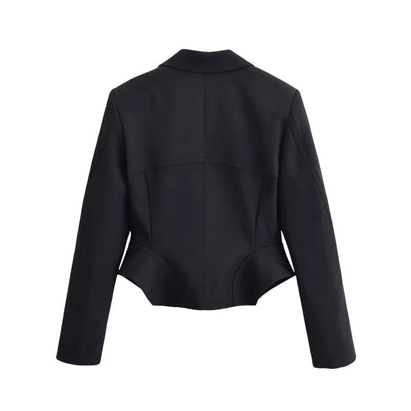 Damen Taillierter Cropped-Blazer mit Prinzessnähten und 5-Knopfreihe Drune