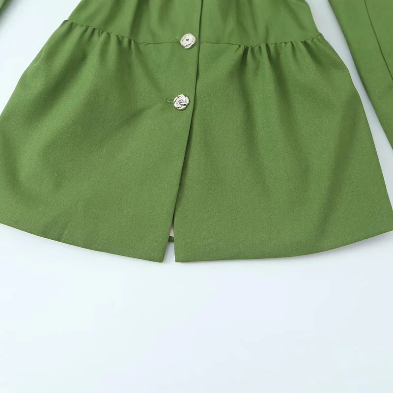 Damen Taillierter Blazer mit elastischem Taillenzug und dekorativen Schmuckknöpfen Drune