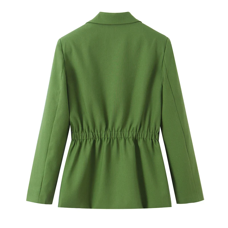 Damen Taillierter Blazer mit elastischem Taillenzug und dekorativen Schmuckknöpfen Drune