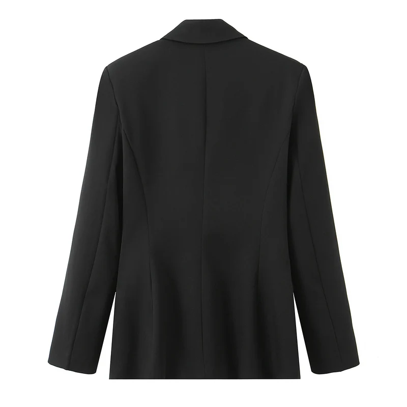 Damen Taillierter Blazer mit bezogenen Knöpfen und Pattentaschen Drune