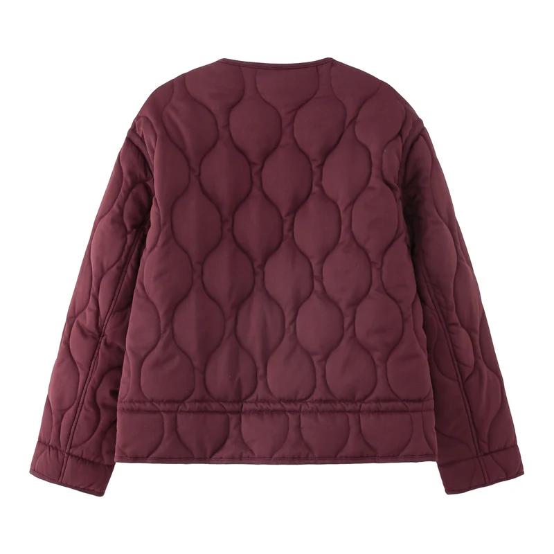 Damen Steppjacke mit rundem Steppmuster, Rundhals und Zwei-Wege-Reißverschluss Drune