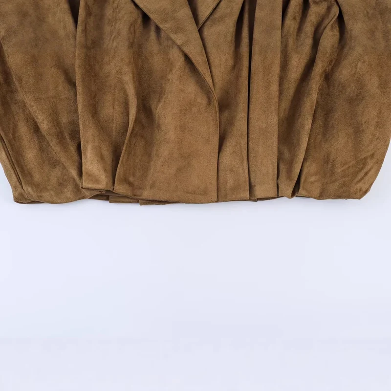 Damen Oversized Wasserfalljacke im Veloursleder-Look Drune