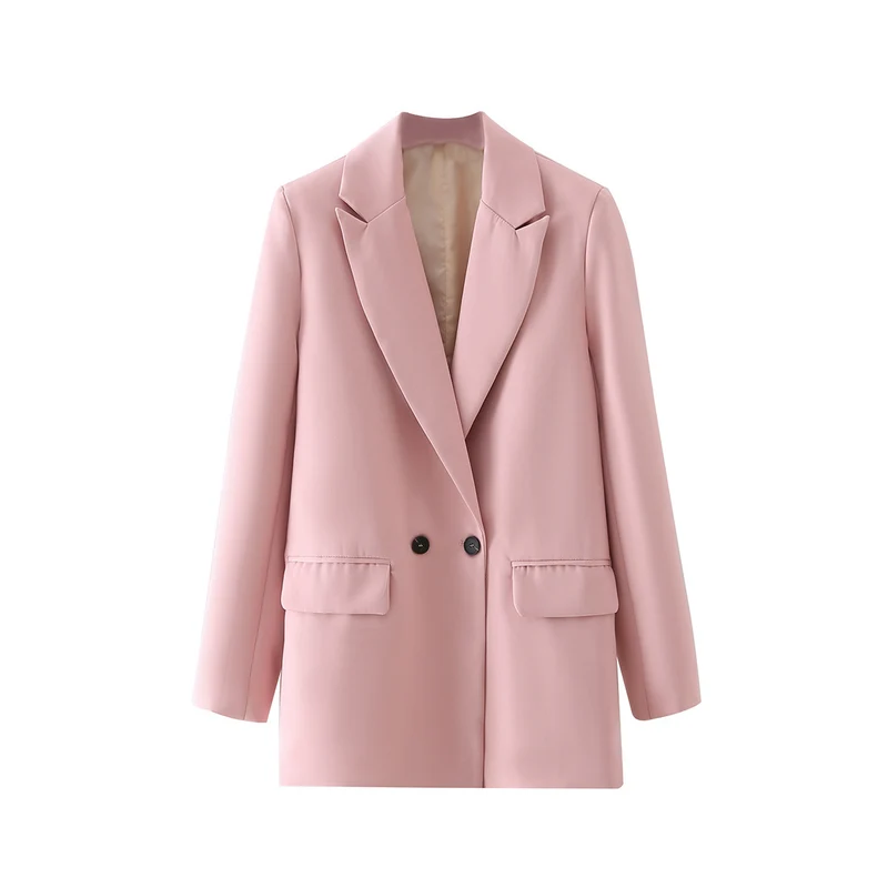 Damen Langer Oversize-Blazer mit markantem Revers, Pattentaschen und leichter Schulterpolsterung Drune