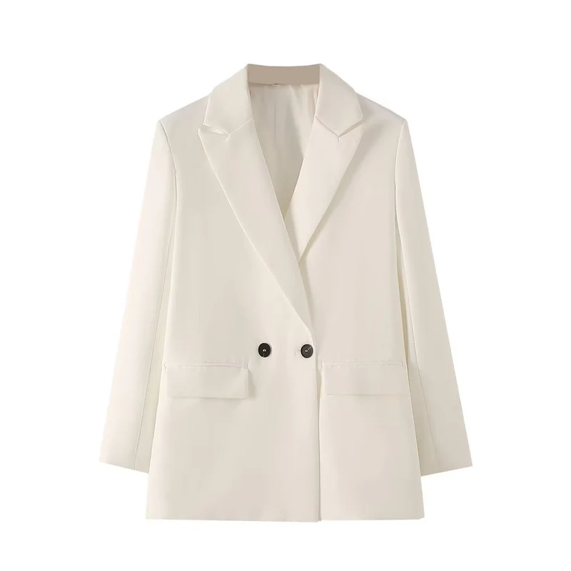 Damen Langer Oversize-Blazer mit markantem Revers, Pattentaschen und leichter Schulterpolsterung Drune
