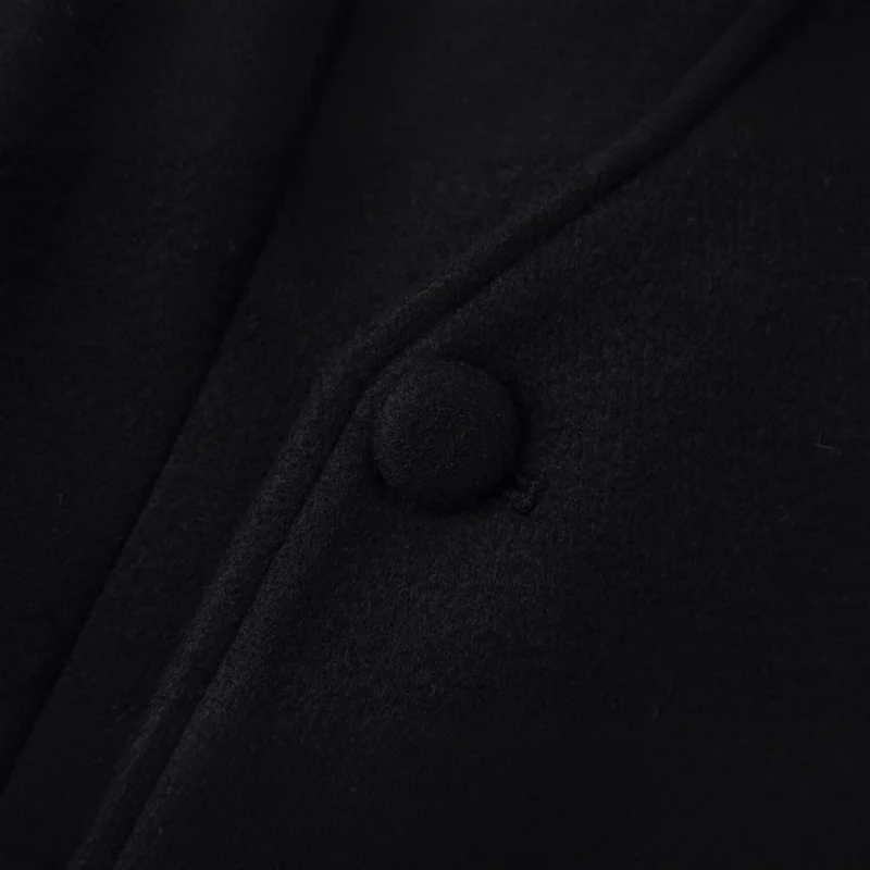 Damen Langer minimalistischer Mantel mit verdeckter Knopfleiste und aufgesetzten Taschen Drune