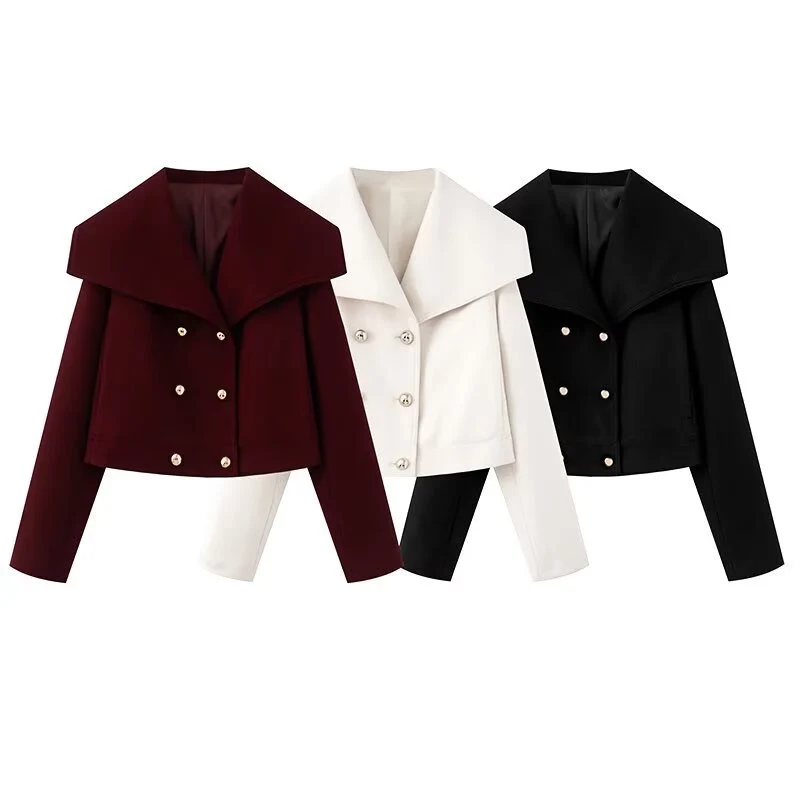 Damen Kurzjacke mit großem Matrosenkragen und zweireihiger Knopfleiste Drune