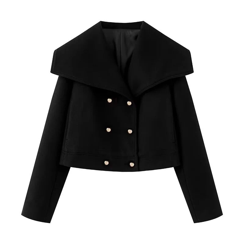 Damen Kurzjacke mit großem Matrosenkragen und zweireihiger Knopfleiste Drune
