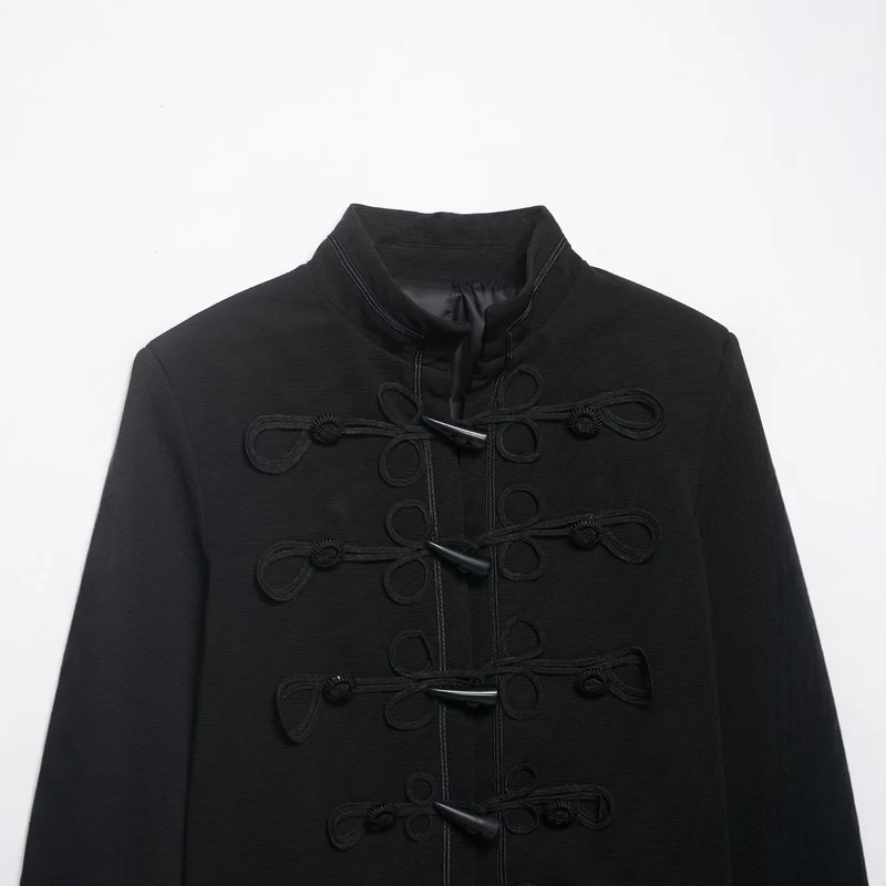 Damen Kurzjacke im Militärstil mit Kordelfroschverschlüssen Drune