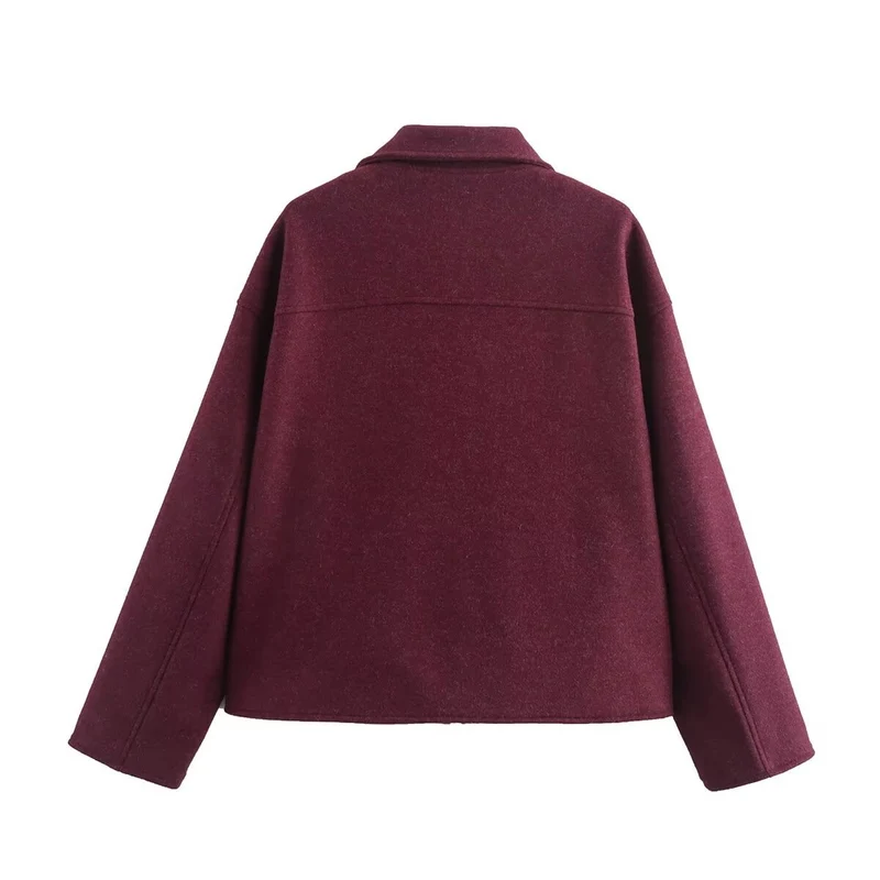 Damen Kurzjacke aus Wollmix mit großen Pattentaschen und durchgehendem Reißverschluss Drune