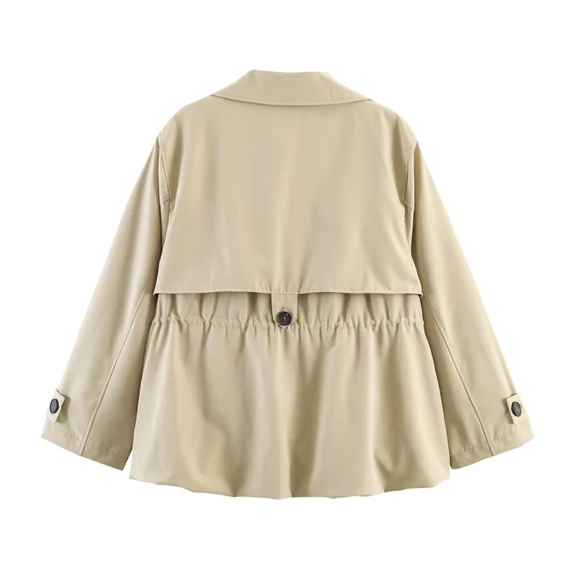 Damen Kurzer Trenchcoat mit Kordelzug-Taillierung Drune