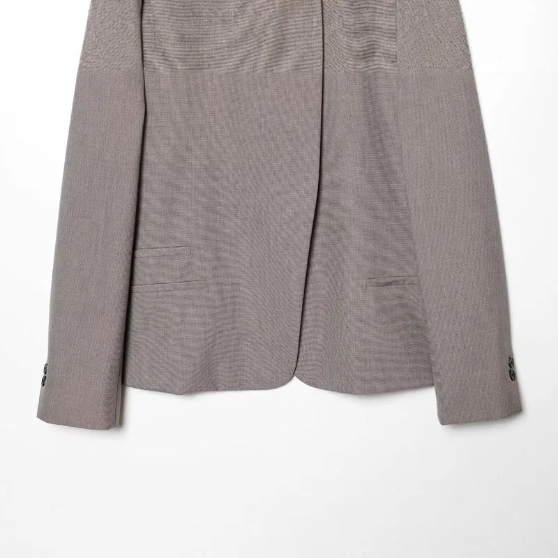 Damen Kurzer taillierter Blazer mit Stehkragen und asymmetrischer Knopfleiste Drune
