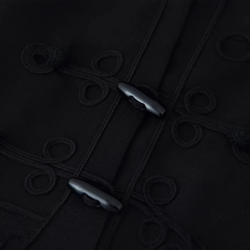 Damen Kurze Jacke mit Froschverschlüssen und Stehkragen Drune