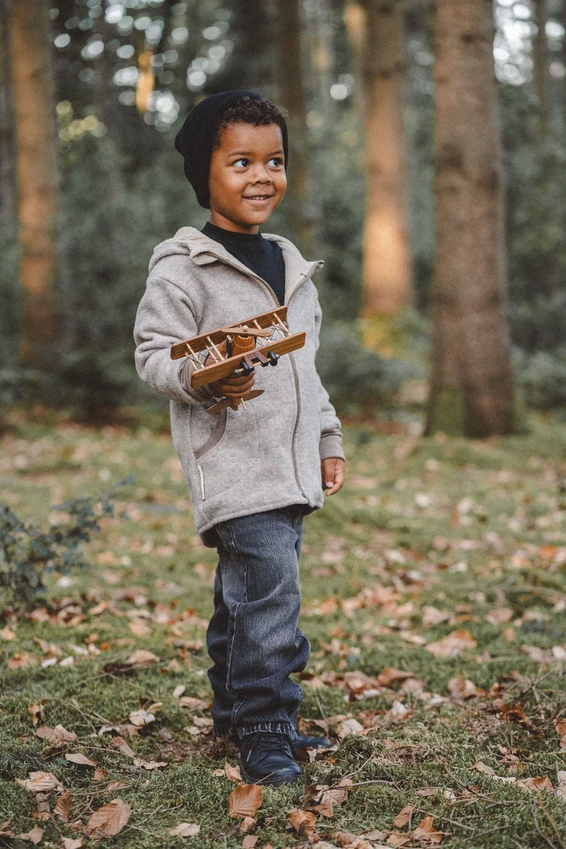 Merinofleece Jacke Kinder Kletterkind Sand