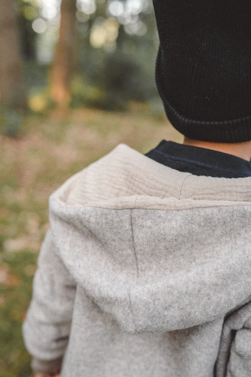 Merinofleece Jacke Kinder Kletterkind Sand