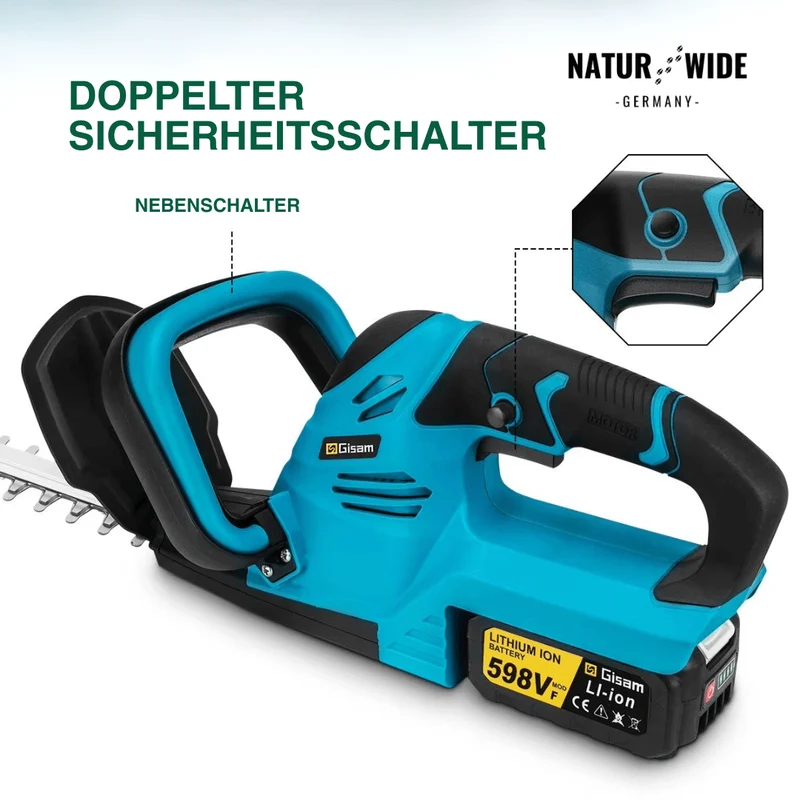 Akku-Heckenschere Bürstenlos – 51 cm Klinge