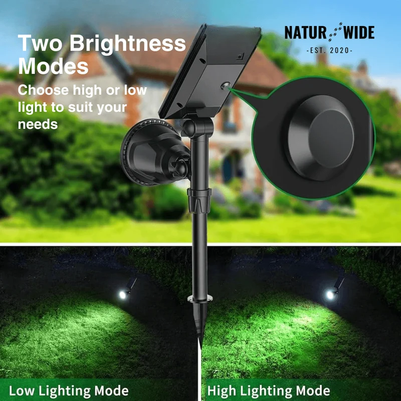Solar Garden Spotlight 9 LED – RGB & White, IP65 & Adjustable (2-in-1)
