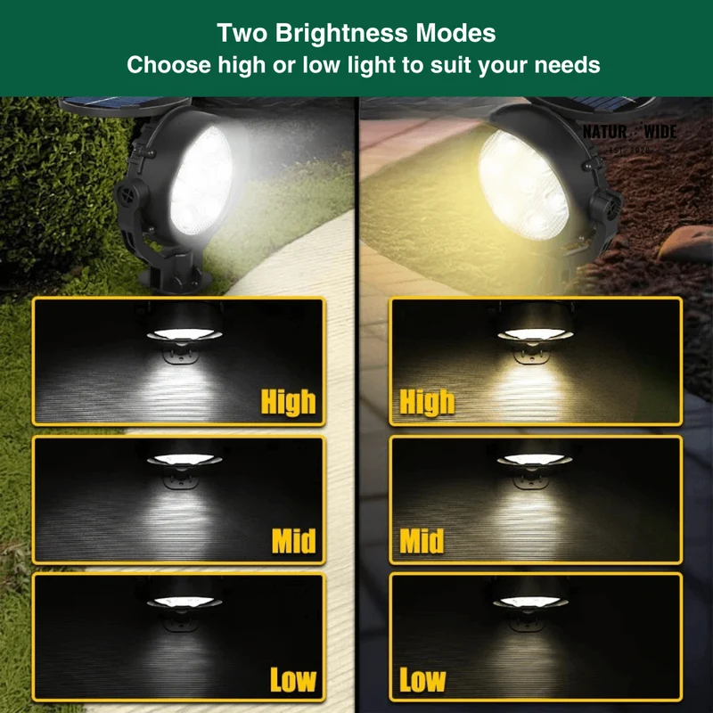 Solar Garden Spotlight 9 LED – RGB & White, IP65 & Adjustable (2-in-1)