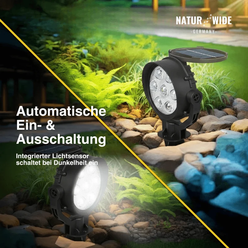 Solar Gartenstrahler LED Weiß, IP65 & Verstellbar