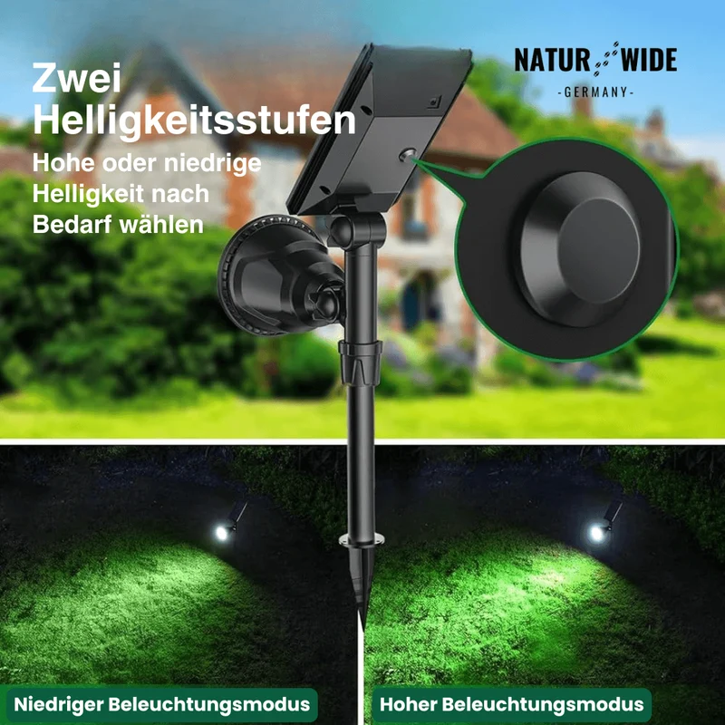 Solar Gartenstrahler LED Weiß, IP65 & Verstellbar