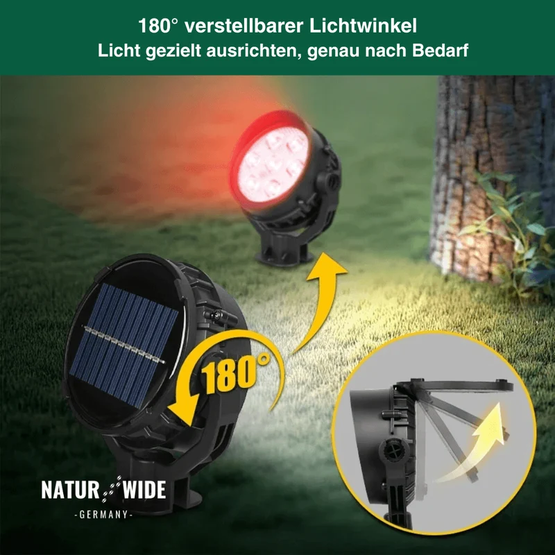Solar Gartenstrahler LED Weiß, IP65 & Verstellbar