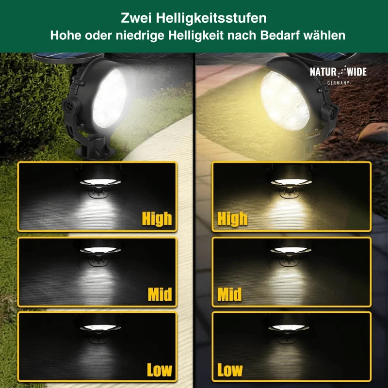 Solar Gartenstrahler LED Weiß, IP65 & Verstellbar