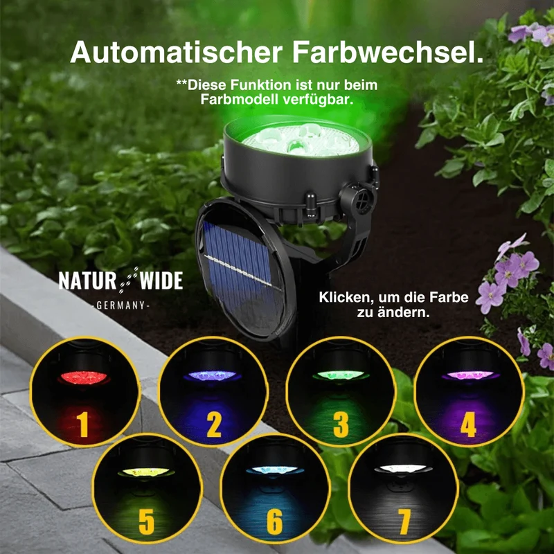 Solar Gartenstrahler LED Weiß, IP65 & Verstellbar