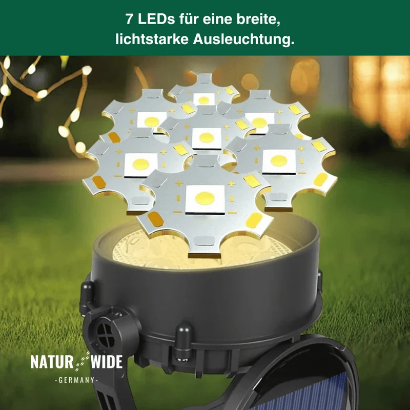 Solar Gartenstrahler LED Weiß, IP65 & Verstellbar