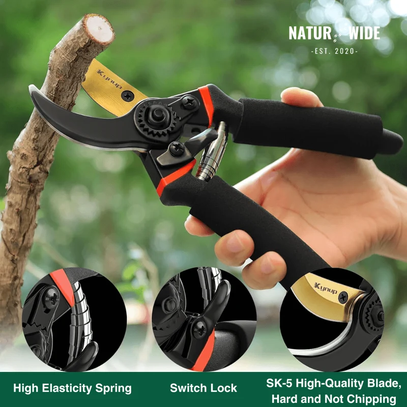 Professional Bypass Pruning Shears 8.5 Inch – Sharp & Ergonomic