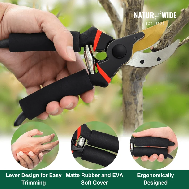 Professional Bypass Pruning Shears 8.5 Inch – Sharp & Ergonomic