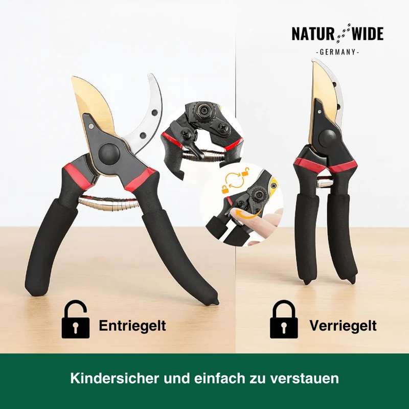 Profi Bypass-Gartenschere 21,5 cm – Scharfe Klinge & Ergonomisch
